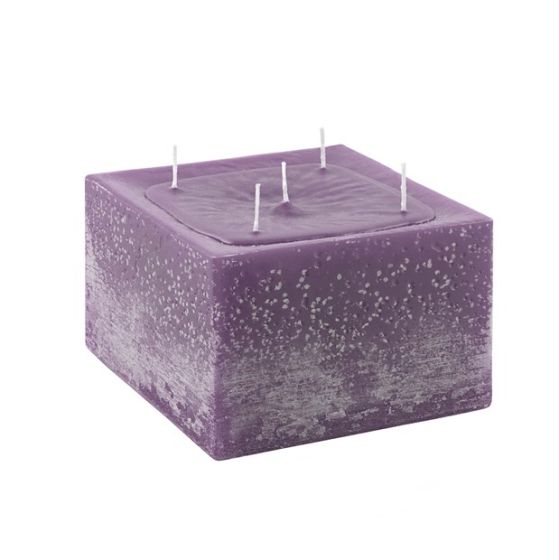 CANDLE RUSTIC SQUARE ANTIQUE PINK