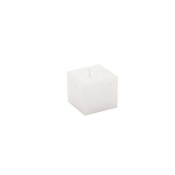 CANDLE RUSTIC SQUARE WHITE