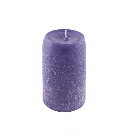 CANDLE RUSTIC ROUND LILAC