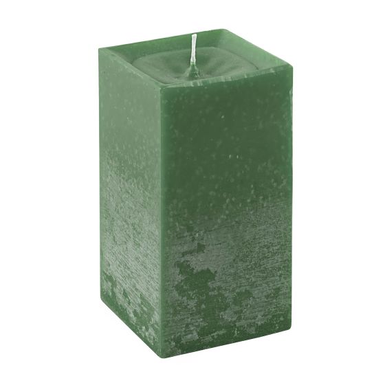 CANDLE RUSTIC SQUARE MINT GREEN