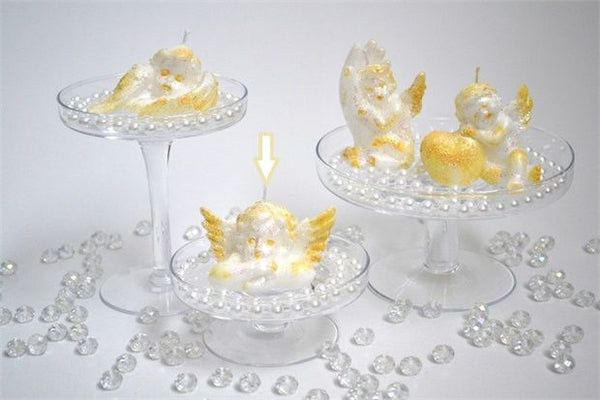 CANDLE RAPHAEL ANGEL GOLD GLITTER