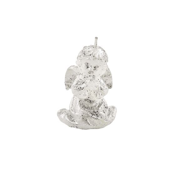 CANDLE PRAYING ANGEL SILVER GLITTER