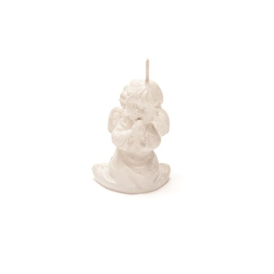 CANDLE PRAYING ANGEL PEARLY WHITE