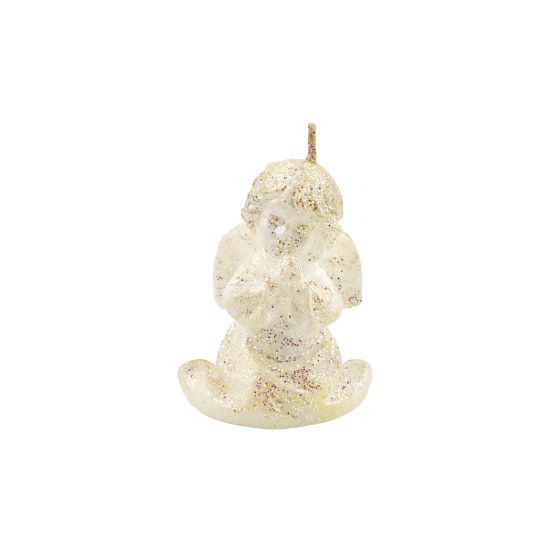 CANDLE PRAYING ANGEL GOLD GLITTER