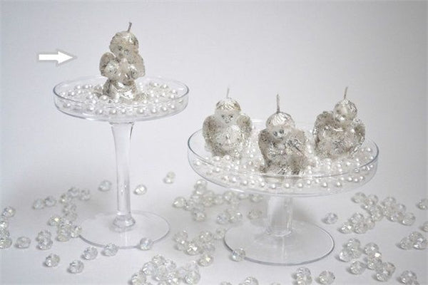 CANDLE MUSICAL ANGEL WITH MANDOLIN SILVER GLITTER