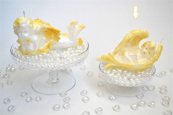 CANDLE SLEEPING ANGEL GOLD GLITTER