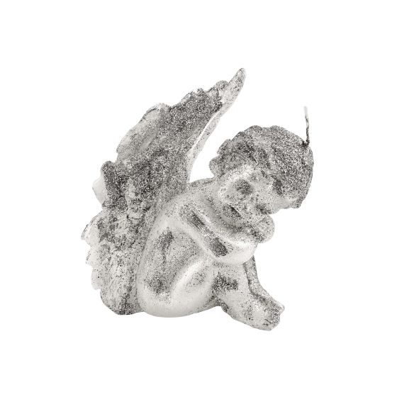 CANDLE ANGEL 1,2 SILVER GLITTER