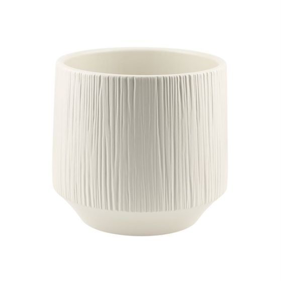 RIBBED CYLINDER CERAMIC IVORY