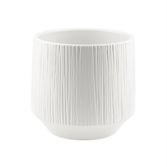 RIBBED CYLINDER CERAMIC WHITE
