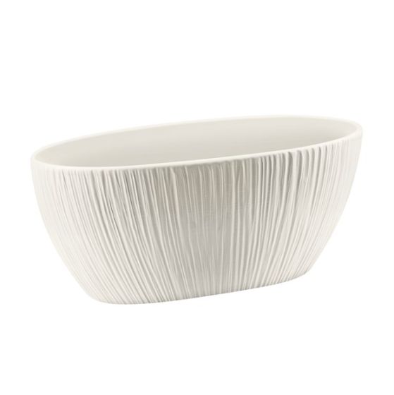RIBBED SMALL TUB CERAMIC IVORY