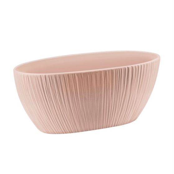 RIBBED SMALL TUB CERAMIC PEACH