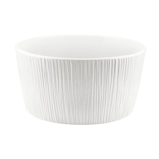 RIBBED BOWL CERAMIC WHITE