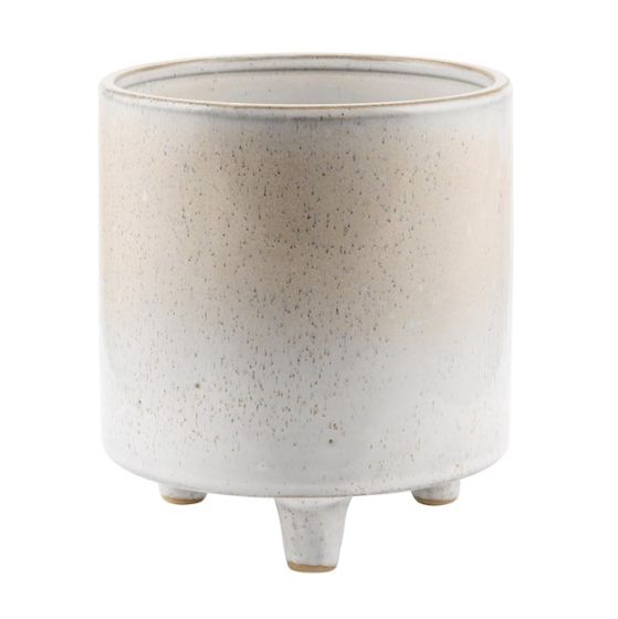 CYLINDER WITH LEGS CERAMIC IVORY