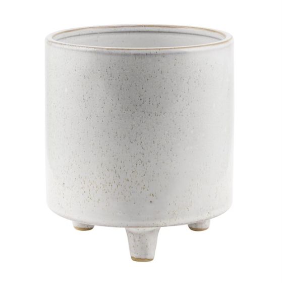 CYLINDER WITH LEGS CERAMIC WHITE