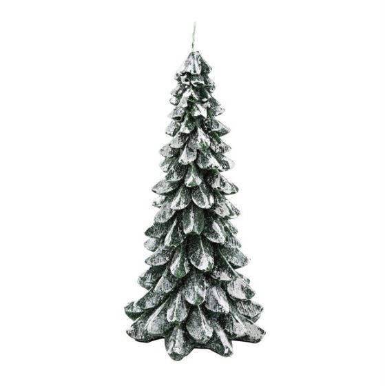 CANDLE CHRISTMAS TREE 2 GREEN/GREEN GLITTER
