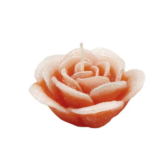 CANDLE ROSE 1 PEARLY ORANGE