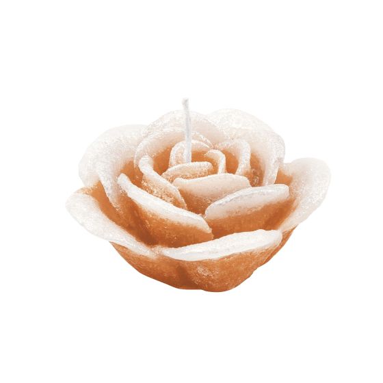 CANDLE ROSE 1 PEARLY IVORY