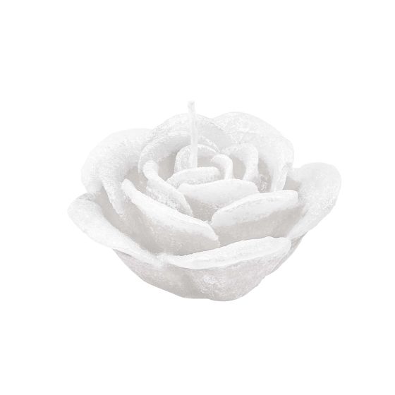 CANDLE ROSE 1 PEARLY WHITE