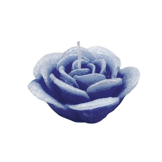 CANDLE ROSE 1 PEARLY BLUE