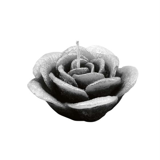 CANDLE ROSE 1 PEARLY BLACK
