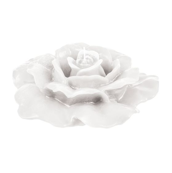 CANDLE UNIQUE ROSE WHITE