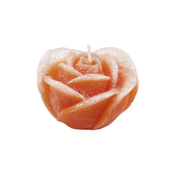 CANDLE ROSE 2 PEARLY ORANGE