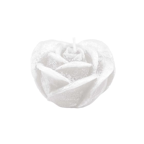 CANDLE ROSE 2 PEARLY WHITE
