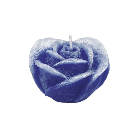 CANDLE ROSE 2 PEARLY BLUE