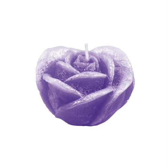 CANDLE ROSE 2 PEARLY LILAC
