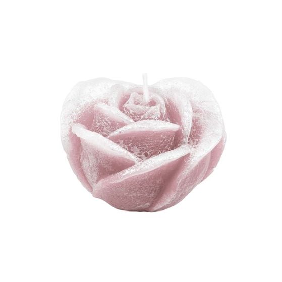 CANDLE ROSE 2 PEARLY ANTIQUE PINK