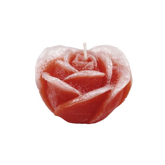 CANDLE ROSE 2 PEARLY RED