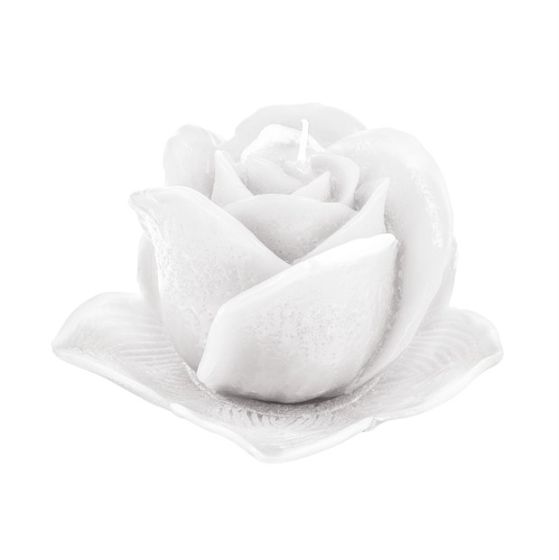 CANDLE VIRGIN BUD WITH PLATE WHITE
