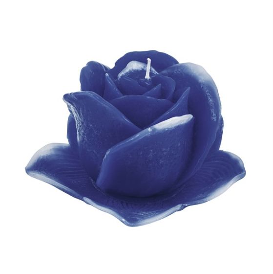 CANDLE VIRGIN BUD WITH PLATE BLUE
