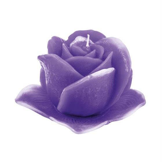 CANDLE VIRGIN BUD WITH PLATE LILAC