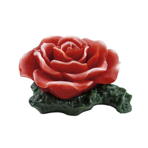CANDLE ROSE WITH STEM RED