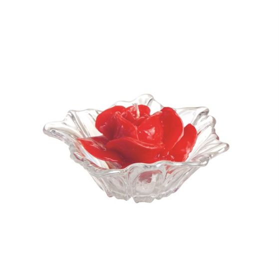 CANDLE FINE ROSE LACQUERED RED WITH EF-51