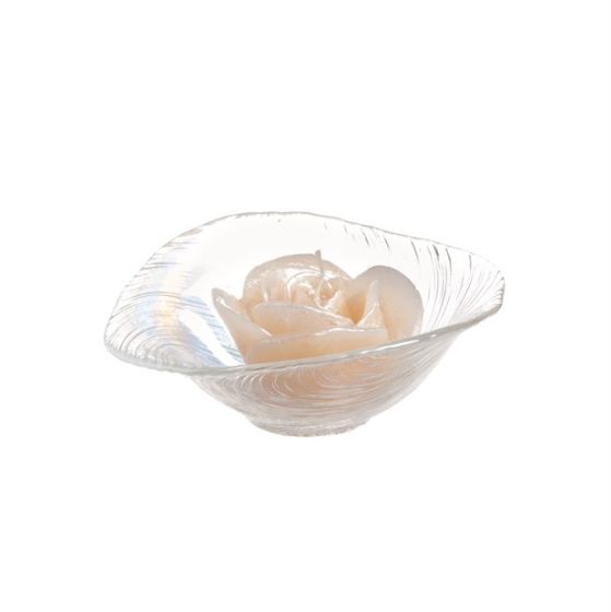 CANDLE SMALL ROSE PEARLY IVORY WITH EF-18