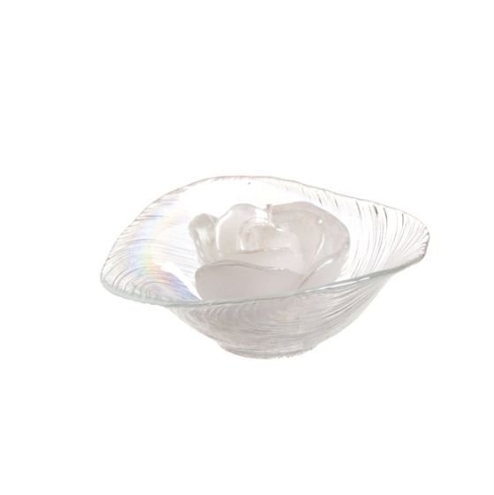 CANDLE SMALL ROSE PEARLY WHITE WITH EF-18