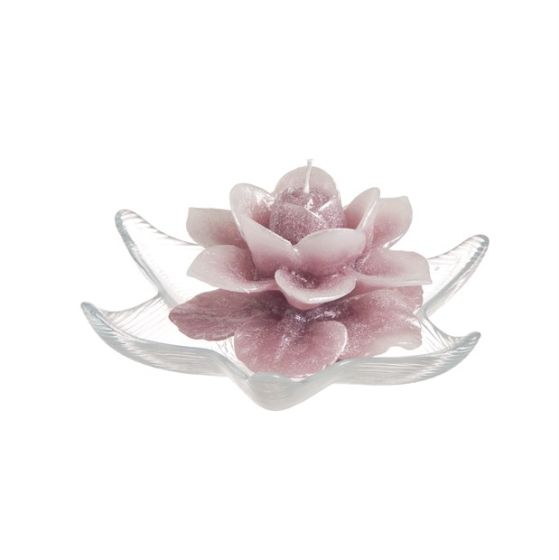 LUMÂNARE FRUMOASĂ ROSE PERLATĂ ANTIQUE PINK CU EF-11