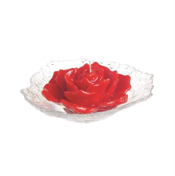 CANDLE TENDER ROSE LACQUERED RED WITH EF-56