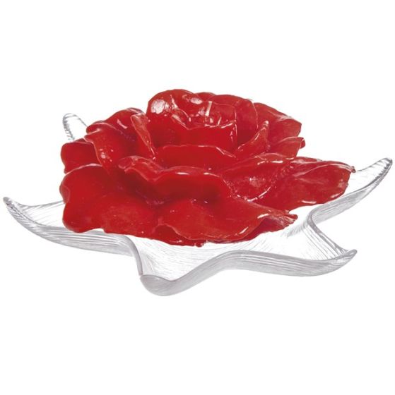 CANDLE UNIQUE ROSE LACQUERED RED WITH EF-12