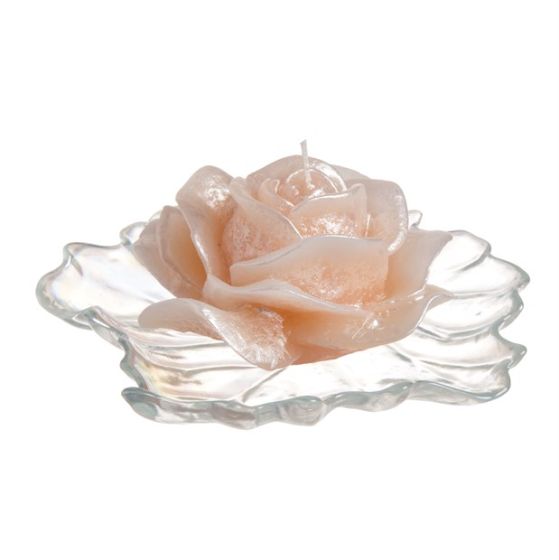 CANDLE CANDID ROSE PEARLY IVORY WITH EF-54
