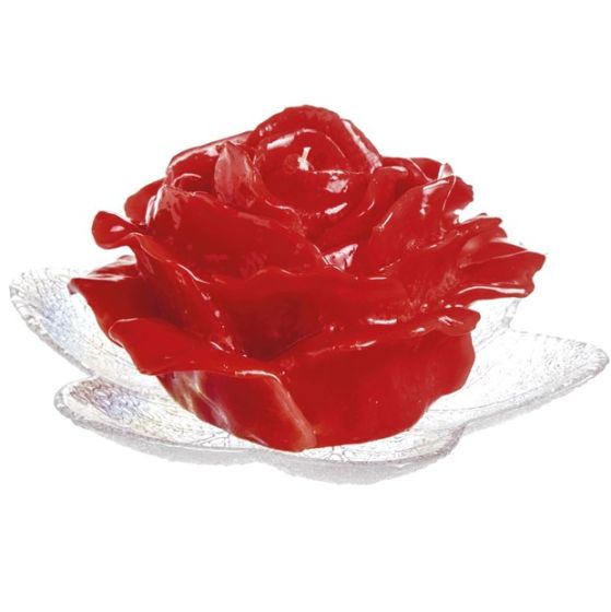 CANDLE SWEET ROSE LACQUERED RED WITH EF-53