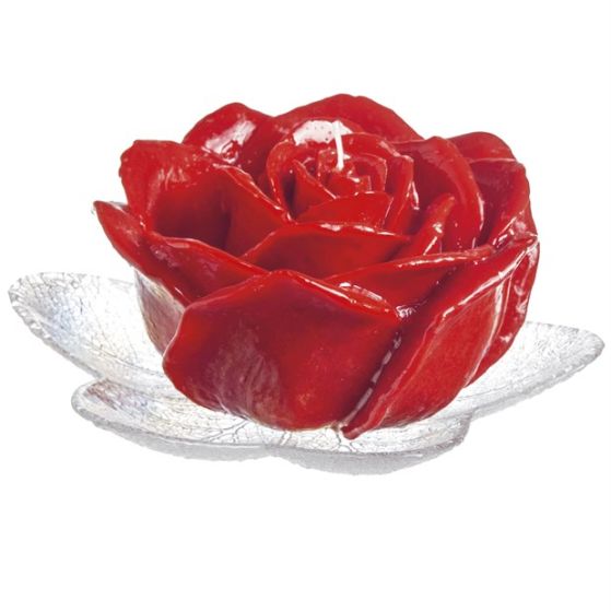 CANDLE VIRGIN ROSE LACQUERED RED WITH EF-53