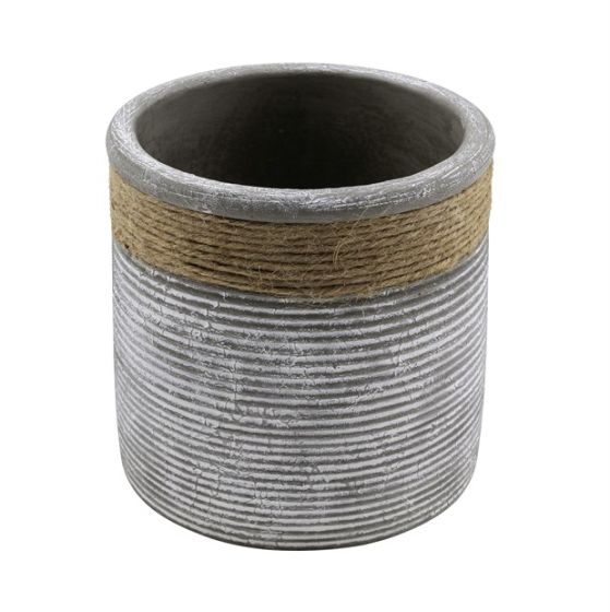 ORCHID VASE CEMENT/ROPE