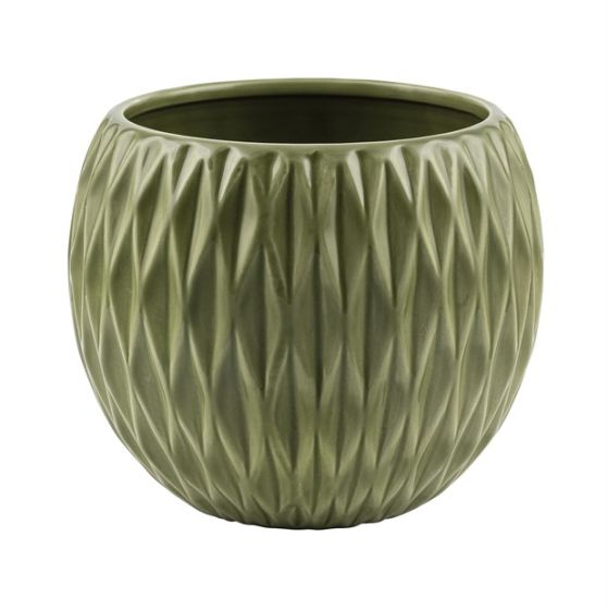 CERAMIC SPHERE WITH DIAMOND PATTERN GREEN