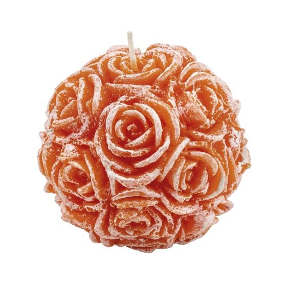 CANDLE SMALL BEAUTIFUL SPHERE PEARLY ORANGE