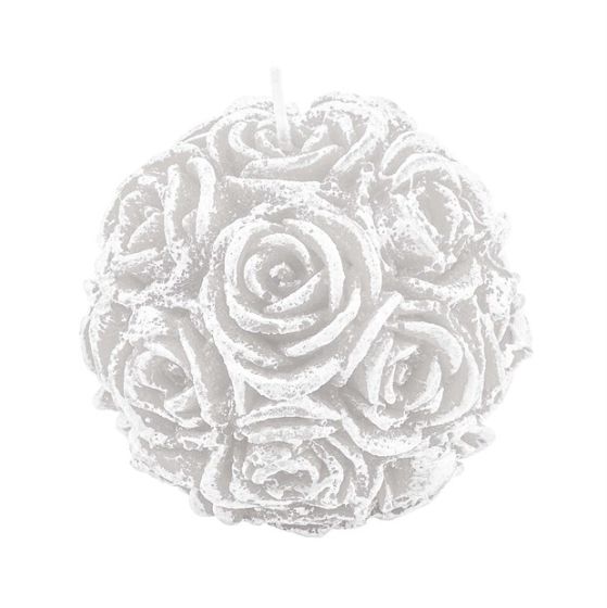 CANDLE SMALL BEAUTIFUL SPHERE PEARLY WHITE