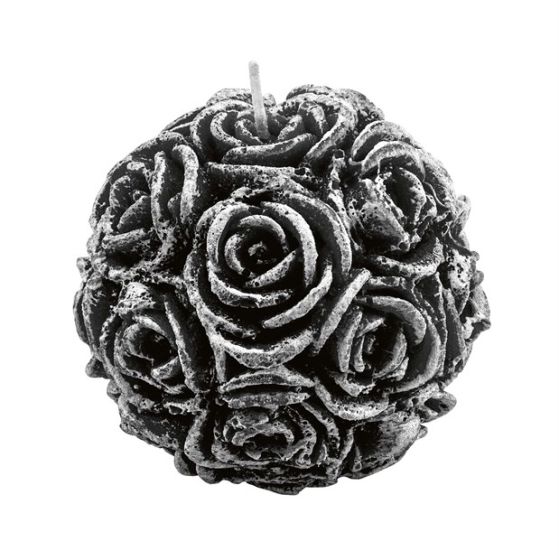 CANDLE SMALL BEAUTIFUL SPHERE PEARLY BLACK