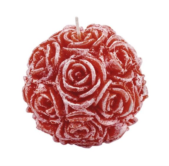 CANDLE SMALL BEAUTIFUL SPHERE PEARLY RED